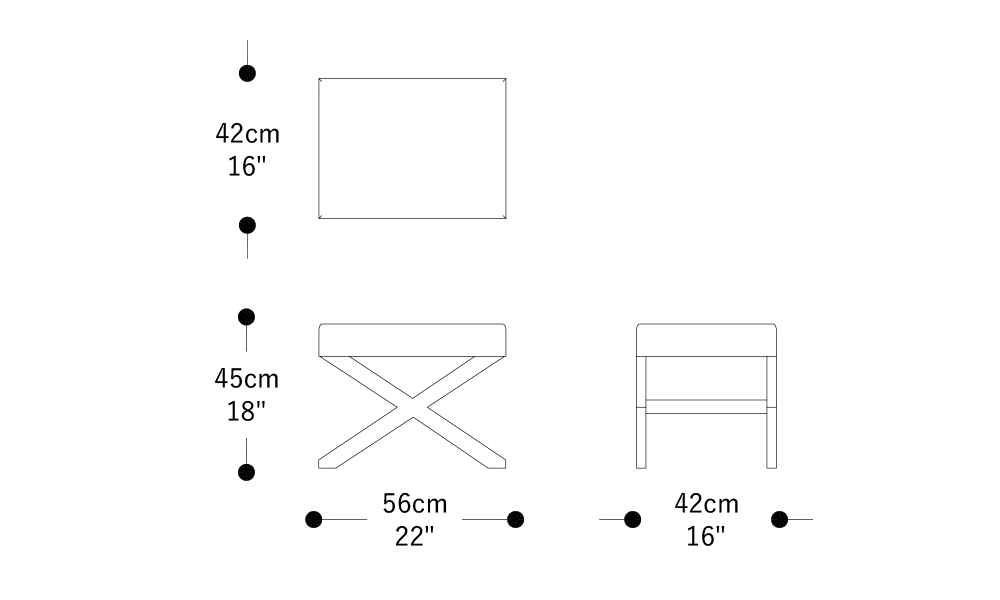 Image of the main dimensions of the product